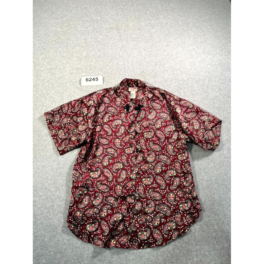 Vintage Violets & Roses‎ Blouse Top Womens Small Multicolor Floral Paisley Print
